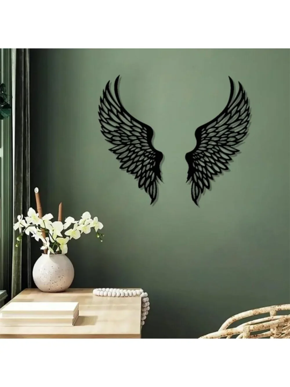 Large Angel Wings Metal Wall Art | Abstract Butterfly Decor | Gothic Vintage